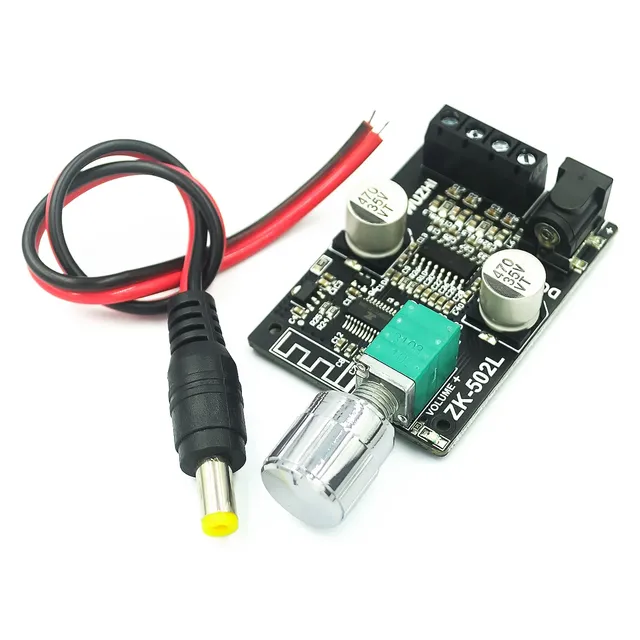 Zk-502l Mini Ble 5.0 Dc 5-24V Wireless Audio Digital Power Amplifier Stereo Board 50Wx2 Ble Amp Amplificador developing board