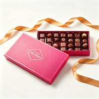 Boîte chocolat pliable couvercle & base divisés, emballage cadeau magnétique luxueux avec compartiments pour truffe & macaron