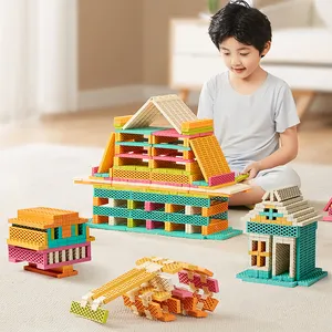 KUB-bloques de construcción de arquímedas de paja para niños, juguetes de bloques de construcción, precio al por mayor