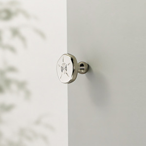 Poignées rondes en laiton chromé titane argenté, style crème, luxe léger français-américain, poignées de porte d'armoire, quincaillerie de meubles - Product Image 3
