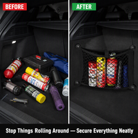 Filet de rangement noir élastique et extensible réglable pour accessoires intérieurs de voiture, SUV, camions, filet de coffre avec crochets, filets en plastique découpables