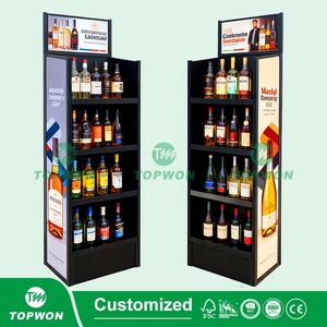 Soporte de exhibición de <span class=keywords><strong>metal</strong></span> personalizado para supermercado Estante de exhibición de <span class=keywords><strong>metal</strong></span> de 4 capas Cerveza Bebida Cóctel Whisky Vodka Vino Soporte de exhibición de <span class=keywords><strong>metal</strong></span> - Product Image 2