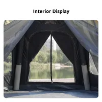 Tente de camping gonflable familiale en coton TC, 4,5 m, 16 m², anti-UV, avec structure pneumatique, pour 3 à 8 personnes, imperméable