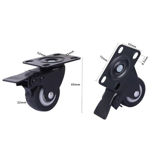 Modern 2 Inch 50mm PVC Swivel Casters Steel Plate Stem Mount 30-45kg Load <b>Replacement</b> <b>Wheels</b> For Home Office Furniture - Product Image 4