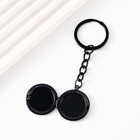 Ywyougang 4 kleuren effen ronde foto-medaillon sleutelhanger minimale blanco charme Valentijns sleutelaccessoire