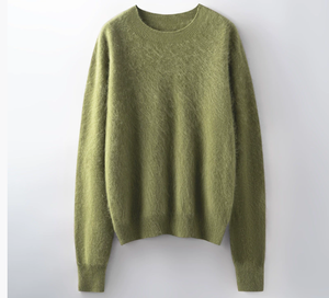 Custom Brush V Neck Thick Fleece V-neck <strong>Sweater</strong> Luxury Oversized Wool Mix Cashmere <strong>Sweater</strong> for Ladies - Product Image 6