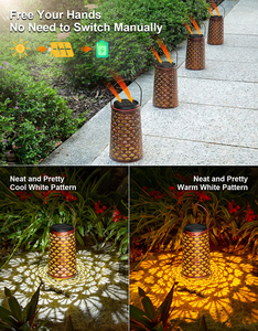 Linternas <span class=keywords><strong>solares</strong></span> para colgar en el <span class=keywords><strong>exterior</strong></span>, <span class=keywords><strong>luces</strong></span> de decoración de jardín al aire libre, <span class=keywords><strong>luces</strong></span> de patio de Metal impermeables para lámpara de patio trasero de camino de paisaje - Product Image 3
