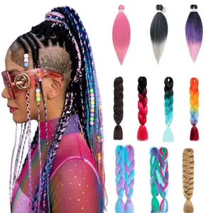 Wholesale Synthetic Hair Super Prestretched Yaki Ombre EZ Jumbo Easy Expression Pre Stretched Braiding Hair Extension bulk