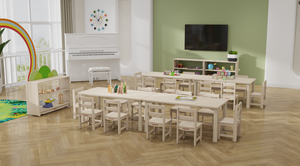 Fabricant de mobilier de classe Montessori en bois, salle de jeux pour enfants, maternelle, ensembles de bureaux et de chaises pour enfants - Product Image 2