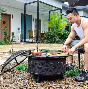 Foyer chauffant multi-personnes, 4 pièces, pour Camping, extérieur, bol profond, combustion du bois, Patio et arrière-cour - Product Image 5