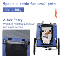 Poussette pour Animal de compagnie, voiturette de jogging grande taille pour 2 chiens, poussette respirante d'animaux avec 4 roues et espace de rangement pour Animal de compagnie