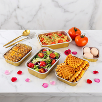 Conteneur en aluminium PP compatible micro-ondes avec couvercle en aluminium, recyclable, qualité alimentaire, jetable, 1250 ml, emballage alimentaire à emporter