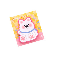Bloc-notes autocollant en forme de chien West Highland White Terrier, motif dessin animé, mignon, pour étudiants, idéal pour messages et notes.