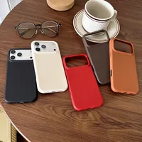 Coque de téléphone antichoc mate à texture cuir litchi rétro compatible avec iPhone 17E 17 Air 16E 16 15 14 Plus 13 12 Mini 11Pro Max