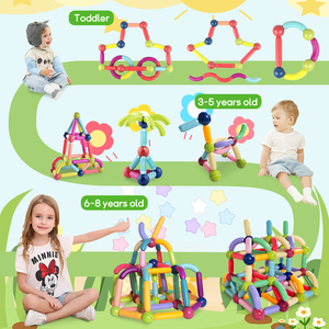 100 pièces blocs de <span class=keywords><strong>construction</strong></span> en plastique personnalisés jeux de <span class=keywords><strong>Construction</strong></span> créatifs ensemble tige bâtons magnétiques boules jouets éducatifs enfants EN71 - Product Image 6