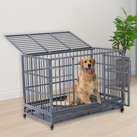 Vente directe d'usine, prix le plus bas, cages pour chiens, enclos métalliques, grandes cages pour chiens, matériaux en acier inoxydable avec roues