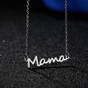 Regalos del Día DE LA MADRE letra inicial personalizada mamá colgante collar chapado en oro joyería de acero inoxidable para mujeres - Product Image 4