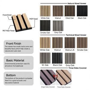 Plafond suspendu moderne, imperméable, ignifuge, panneaux acoustiques en MDF Akupanel, bois de chêne fumé, fibres de bois, pour usage domestique et commercial - Product Image 1