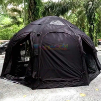 Tente de camping d'extérieur de luxe pliable portable 2 étages Grande tente gonflable en forme de dôme Capacité de 3 à 5 personnes Conception imperméable Tente pneumatique