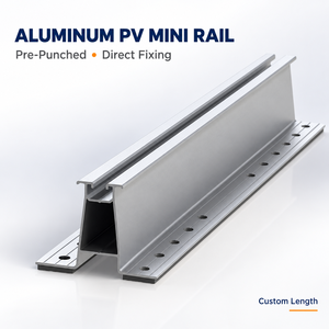 Rail solaire mini en aluminium anodisé pour toiture métallique à joint debout, longueur personnalisée OEM, accessoire de montage PV en gros - Product Image 1