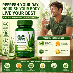 Gélules molles personnalisées à marque privée, extrait de gel d'aloe vera pour la santé, faible teneur en matières grasses, favorisant la digestion, 2 gélules par portion - Product Image 3