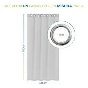 Rideau d'intérieur avec œillets métalliques 135x280 cm, panneau élégant pour l'intérieur, couleur turquoise - Product Image 2