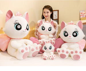 Peluche Gatto Mary Marie con Fiocco Rosa, Occhi Grandi, Gattino Bianco, Bambola di Peluche, Cuscino Morbido a Forma di Cartone Animato, Regalo <span class=keywords><strong>per</strong></span> Bambini, Decorazione - Product Image 6