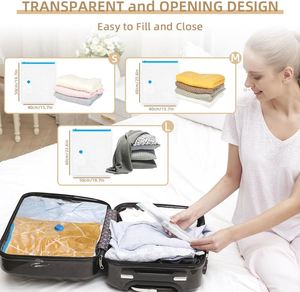 Travel Europe Style Multifunction Clothing <b>Vacuum</b> Compression Storage <b>Bag</b> Foldable Dust-proof Transparent PA+PE Material - Product Image 3