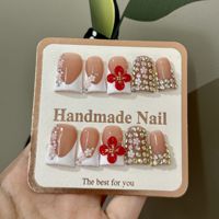 Betifnail Nouveauté Tendance : Ongles Press-on en Acrylique Faits Main, Design Français 3D, 10 Pièces, Motifs Bec de Canard, Langue de Serpent et Œil de Diable