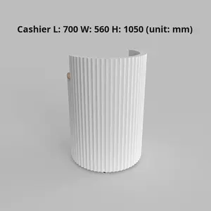 现代简约中密度纤维板多功能美容院收银台柜台弧形吧台展示架服装店前台 - Product Image 6