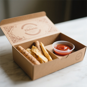 Khay giấy hộp cá và khoai tây chiên Waffle bánh CHURROS Donut giấy bao bì hộp với Dip ly khay - Product Image 6