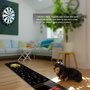 Cyeelfe — <span class=keywords><strong>tapis</strong></span> de planche à fléchettes en caoutchouc, 65cm de largeur et 295cm de longueur avec lignes de démarrage, accessoire professionnel - Product Image 6