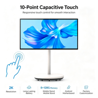 Moniteur tactile Android portable 32 pouces, tactile capacitif 10 points, 8+128 Go, longue autonomie, support mobile, numérique, pour le commerce de libre-service