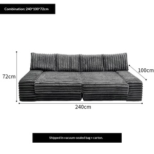 Juego de Sofás Compactos que Ahorran Espacio, Sofá de 2 Plazas sin Estructura, Sofá Seccional Ligero y Cómodo - Product Image 4
