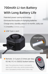 Kayış ile yüksek hassasiyet hırsız kilidi şarj edilebilir uzaktan kumanda araç korna hareket dedektörü anti-hırsızlık bisiklet alarmı - Product Image 5