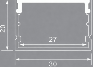 <span class=keywords><strong>Hoy</strong></span> venta 30*20mm borde 0,6 MM fino montado en superficie cuadrado aluminio LED perfil luz anodizado DC 12V 6000 serie 2700K CRI 80 - Product Image 3