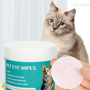 Toallitas húmedas suaves para mascotas, limpieza <span class=keywords><strong>de</strong></span> ojos para perros y gatos, forma redonda, 100 Uds./barril - Product Image 1