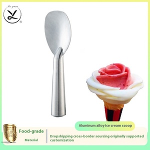Cuillère à glace artisanale en aluminium, pétales de rose, outils fantaisie pour glace à fond fondant, outils commerciaux durables pour la glace, capacité 1-3L - Product Image 2