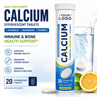 Comprimés effervescents de calcium, vitamine D3, magnésium, vitamine C - Complément minéral quotidien pour adultes, soutien immunitaire, antioxydant, ODM, OEM