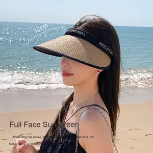 قش فينيل نسائي صيفي كبير مضاد للشعاع بحافة فينيل مع شعار لعرض الوجه حماية خزانة غنية مخصصة للنزهات غير الرسمية - Product Image 2