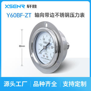 Suzhou Xuansheng YBF-60ZT 1Mpa Axial Stainless Steel Pressure <b>Gauge</b> Panel Type <b>Thread</b> Connection - Product Image 2
