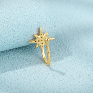 CANNER Octagonal Star-Studded Diamond Zircon <b>Nose</b> Ring <b>Nose</b> <b>Cuff</b> Piercing Jewelry S925 Silver Wholesale - Product Image 4