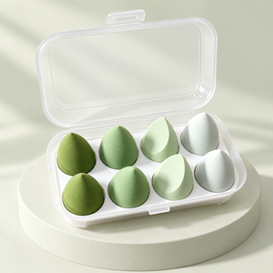Ensemble populaire de 8 éponges de <span class=keywords><strong>maquillage</strong></span> avec boîte en forme d'œuf pour le visage et le fond de teint - Product Image 1
