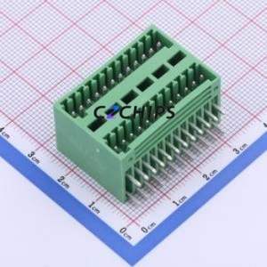 DB2ERH-2.5-2*12P-GN Plug-in Terminal Block Bent Lead Through Hole,P=2.5mm Board-to-Board / Socket - Closed 2x12P 2.5mm Green - Product Image 1