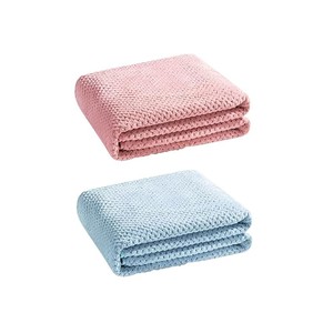 Serviette de séchage des cheveux en polaire corail, extra large, séchage rapide, couleur unie, rectangulaire, pour usage domestique - Product Image 4