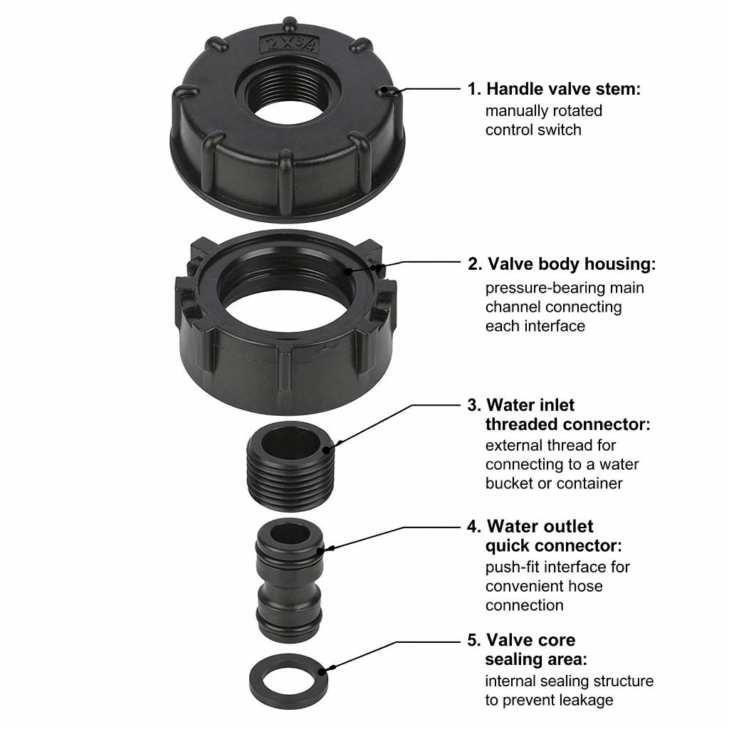 IBC Tank Adapter IBC Tank Fittings S60X6 FEMALE Water Tank Adapter And Plastic Tap Accessory Combination · image 4