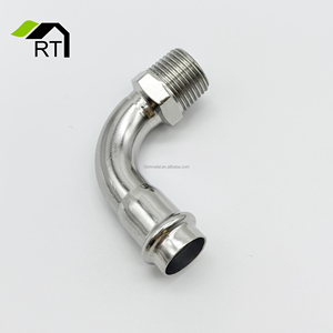 לחץ נמוך 304 צינור העיתונות משותף אביזרי מתכת חוט המרפק 90 מעלות נירוסטה אביזרים סניטריים - Product Image 4