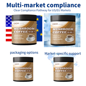 Café Instantáneo con Mezcla de Hongos, Venta al Por Mayor de Fábrica, Refuerzo del Sistema Inmunológico, 100% a Base de Plantas, Cumple con las Normas de la UE - Product Image 3