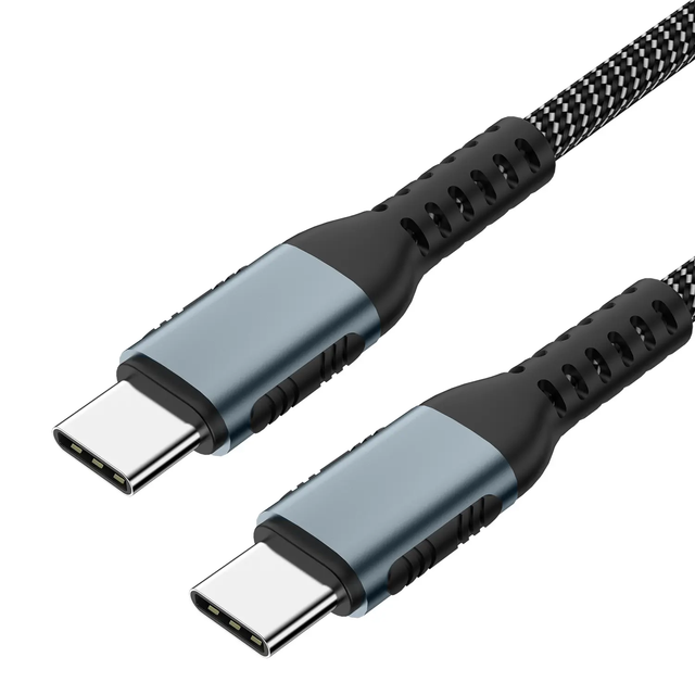 PD 100W 240W Fast Charging Nylon Cable 5A USB C Braided Cable From Type C to Type C Compatible for Laptop Tablet Black Color