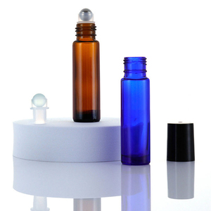 Hot Sale Cosmetic Stock <b>Roller</b> 10ml <b>Perfume</b> Bottles with Gold Cap Clear Amber Glass Silk Screen Printed for Face Skin Care Serum - Product Image 5